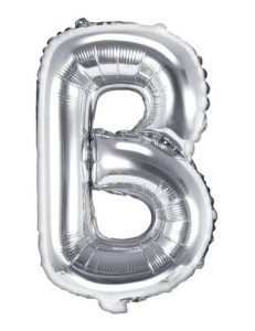 Balon foliowy "B" srebrny 35cm