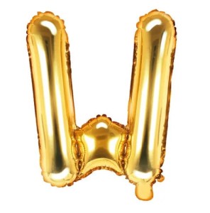 Balon foliowy "W" złoty 35cm