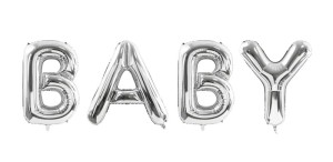 Balon foliowy "Baby" srebrny 262x86cm