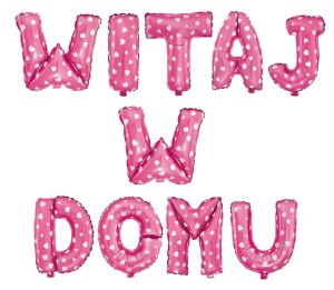 Balon foliowy "Witaj w domu" różowy