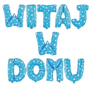 Balon foliowy "Witaj w domu" niebieski
