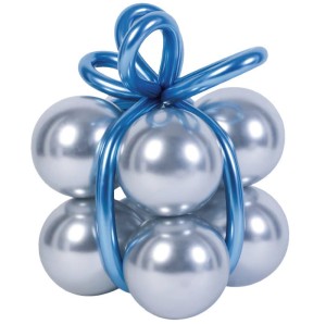 Zestaw balonów prezent srebrny chrom