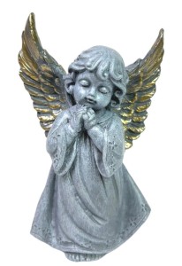 Aniołek ceramiczny szary 14cm