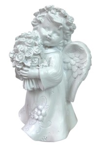 Aniołek ceramiczny biały 12cm