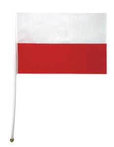 Flaga Polski 14x21cm z rurką