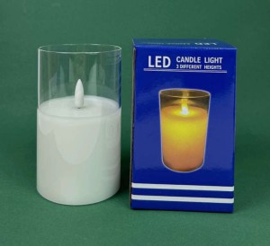 Świeca LED wosk w szkle 7,5x12,5cm