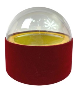 Flowerbox welurowy z kopułką 16x16cm czerwony