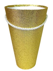 Flowerbox lśniący średni 20x13,5cm złoty