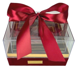 Flowerbox kwadrat kpl. 3szt. 20x20x13cm bordowy