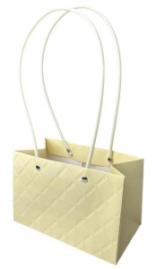 Torebka na kwiaty pikowana 18x10x12cm żółty