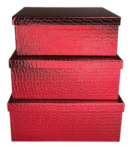 Pudełko prostokąt 31x22x12cm kpl. 3szt czerwony