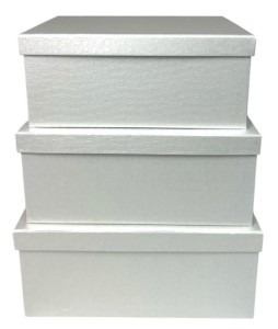 Pudełko prostokąt 31x22x12cm kpl. 3szt biały