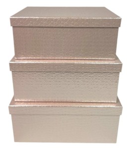 Pudełko prostokąt 31x22x12cm kpl. 3szt różowy