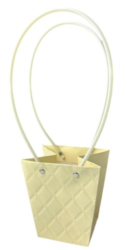 Torebka na kwiaty pikowana 12x8x12cm żółty
