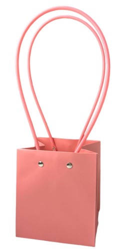 Torebka na kwiaty gładka 12x13x12cm różowy