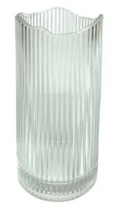 Wazon szklany ryflowany 12x24,5cm