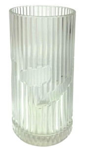 Wazon szklany ryflowany 12x24,5cm