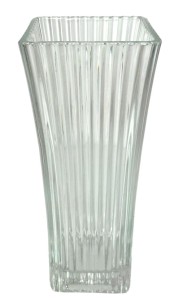 Wazon szklany ryflowany przezroczysty 10,5x24,5cm
