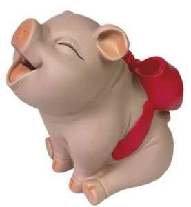 Skarbonka świnka z kokardą 17cm