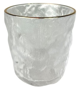 Szklanka ze złotą obwódką 8,5x9cm