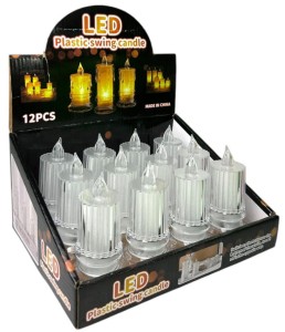 Świeca LED średnia 4,5x9,5cm ciepły biały