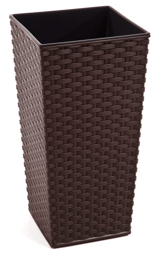 Doniczka finezja rattan 300x300 mokka