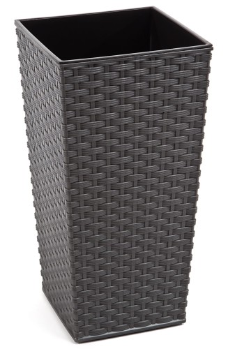 Doniczka finezja rattan 350x350mm grafit metalik