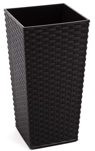 Doniczka finezja rattan 300x300 czarny