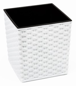 Donica juka rattan 250x250mm biały