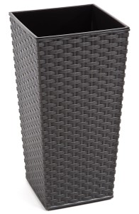 Doniczka finezja rattan 400x400mm grafit metalik