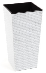 Donica finezja rattan 300x300mm biały
