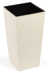 Donica finezja rattan 400x400mm kremowy