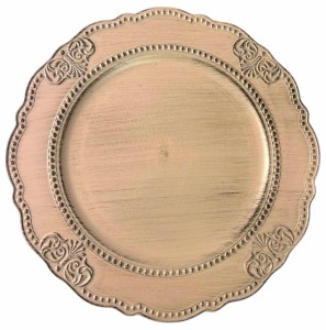 Talerz dekoracyjny antyk 33cm jasny róż
