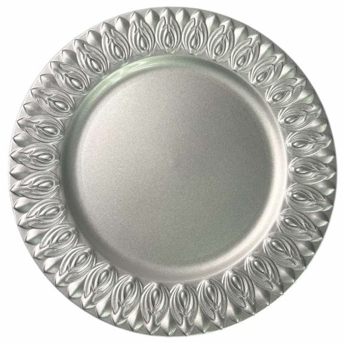 Podtalerz dekoracyjny srebrny 33cm