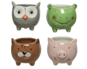 Osłonka ceramiczna pies/sowa/świnka/żaba 9cm