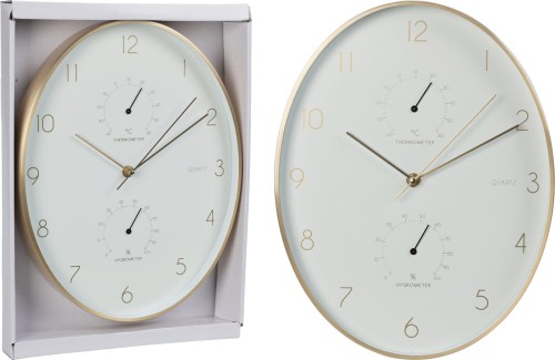 Zegar owalny biały 34,5x27x4cm