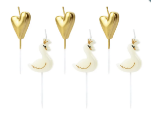 Świeczki urodzinowe Lovely Swan H3,5-4cm 6szt/opak
