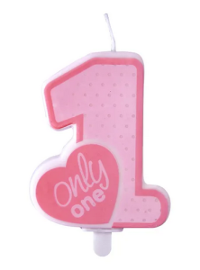 Świeczka urodzinowa Only One w kolorze jasnoróżowym 8cm
