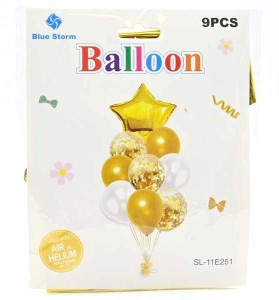 Balony zestaw 9szt. złote