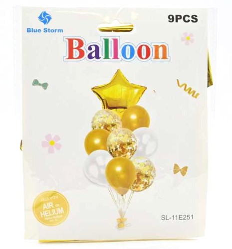 Balony zestaw 9szt. złote