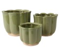 OSŁONKI CERAMICZNE KPL 3SZT. 17,5X14CM ZIELONY 858883