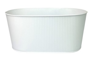 Osłonka owalna biała metal 29x15cm