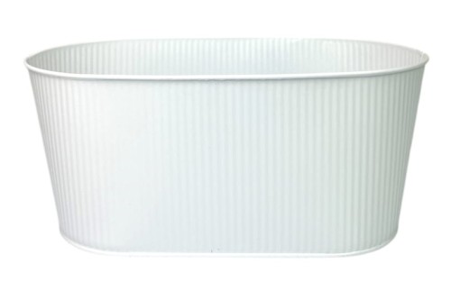 Osłonka owalna biała metal 29x15cm