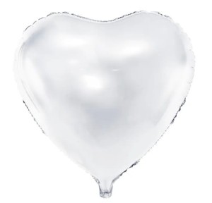 Balon foliowy serce białe 45cm