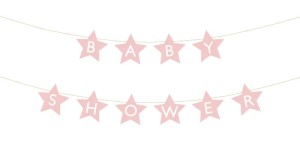 Baner baby shower różowy 290x16,5cm