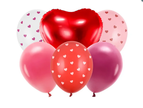 Zestaw balonów Be mine valentine 6szt/opak