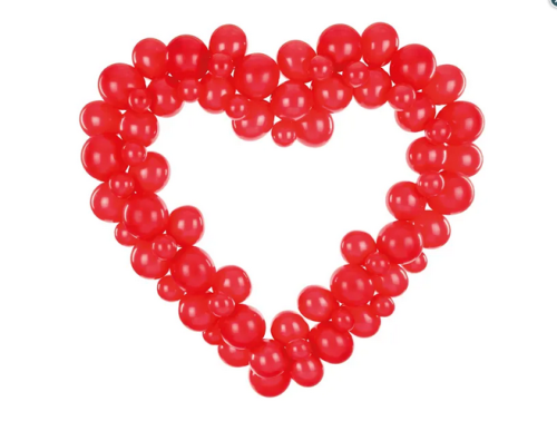 Girlanda balonowa ze stelażem serce czerwony 160cm