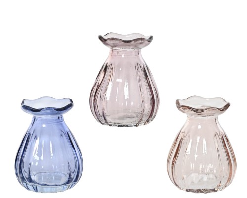 Wazonik szklany 7x9cm 3 kolory