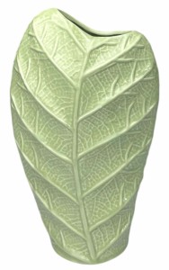Wazon ceramiczny liść zielony 21x12cm