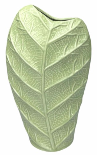 Wazon ceramiczny liść zielony 21x12cm